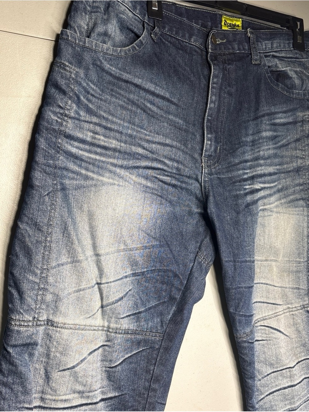 Drayko Jeans Mens 36X32 Blue Straight Fit Kevlar Lined Motorcycle Stretch Denim